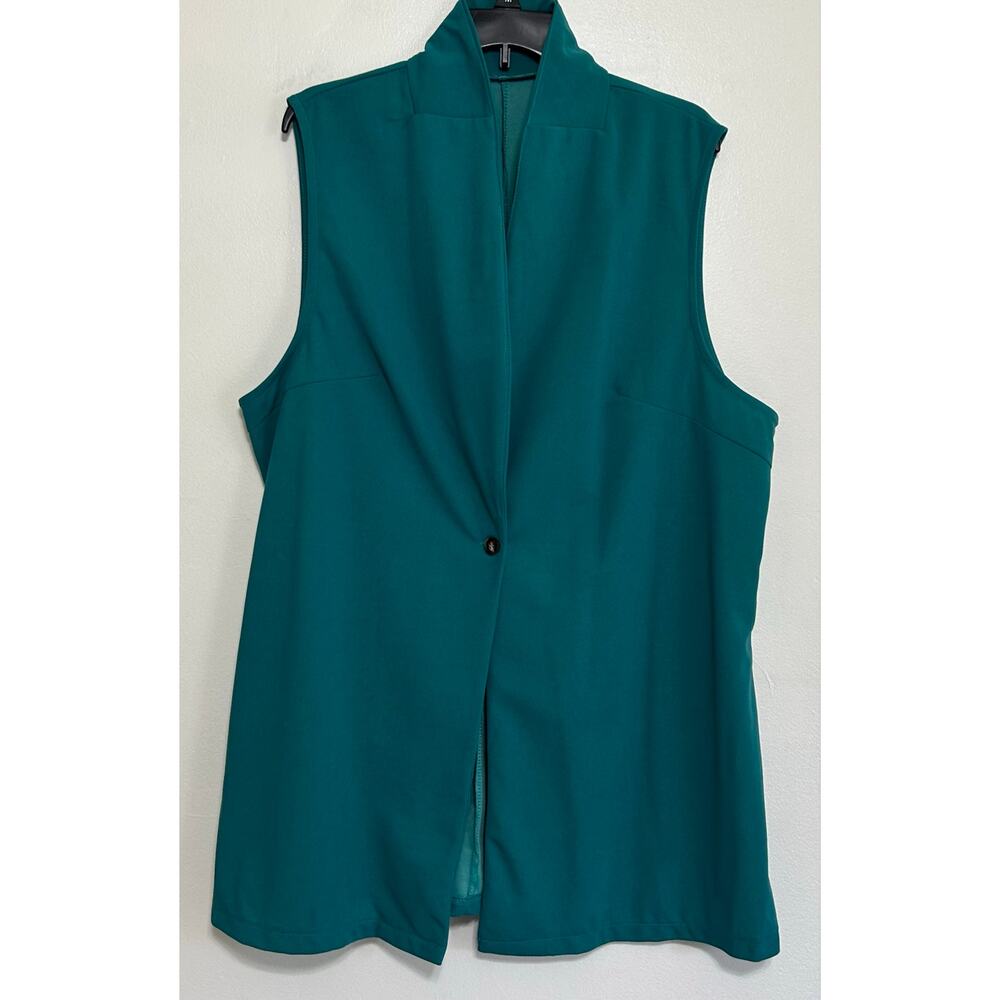 SHEIN Curve Teal Sleeveless Blazer Vest 2XL